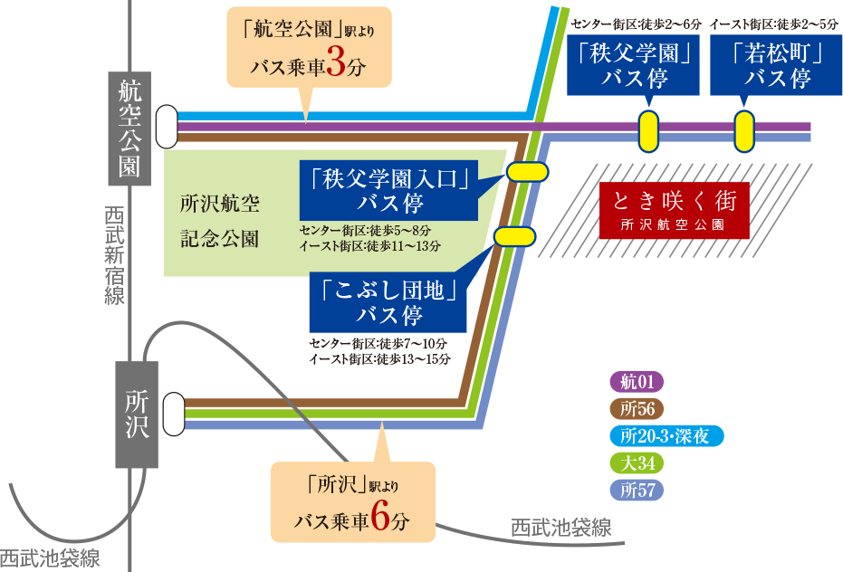 航空 公園 販売 駅 バス